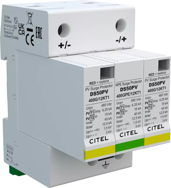 Parafoudre DC Type I Citel 480VDC 15-40KS (DS50PVS-400G/12KT)